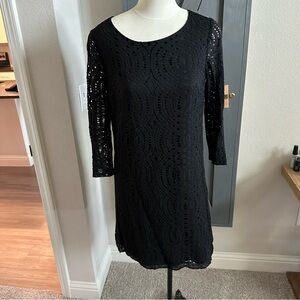 NEW without Tags. J Crew Factory Black Lace Dress. Size 4